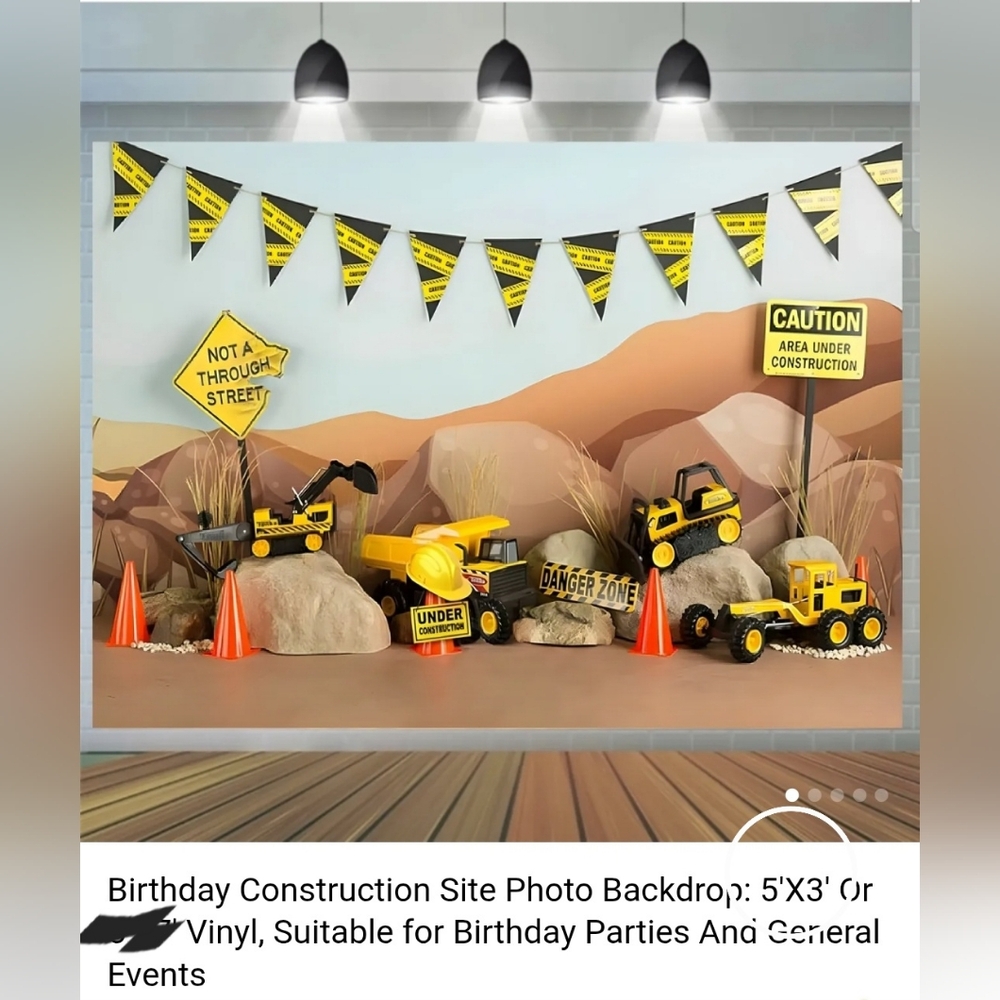 Construction Site Party Backdrop